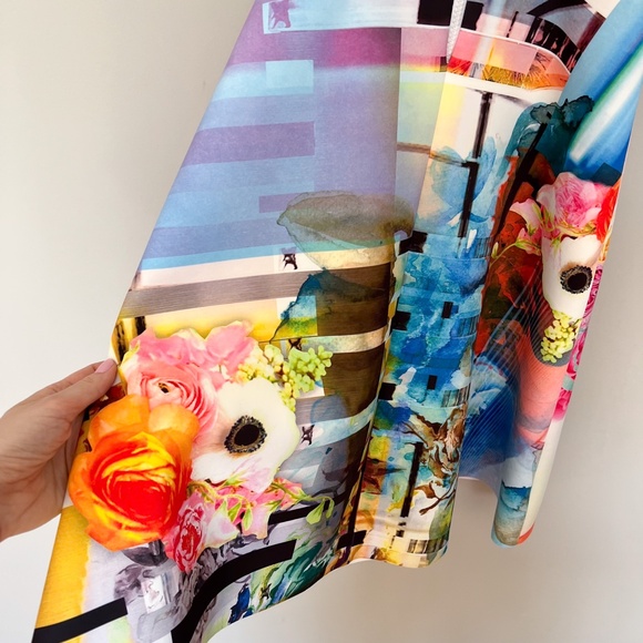 Clover Canyon Fit & Flare Summer Short Dress Scuba Neoprene Sleeveless Cutout S - Picture 17 of 17